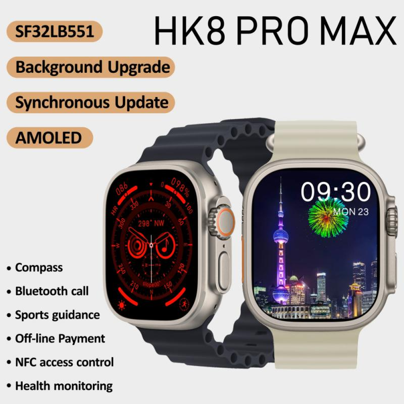 Cheap 2023 New Men'Smart Watch HK8 Pro Max AMOLED HD Screen High Refresh  Women'Smart Watch IP68 Waterproof Support Bluetooth Call NFC.
